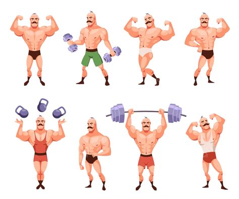 Character Bodybuilding Vector Hd Images Cartoon Bodybuilder Character