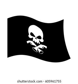 Pirate Flag Skull Crossbones Piratical Black Stock Vector (Royalty Free ...