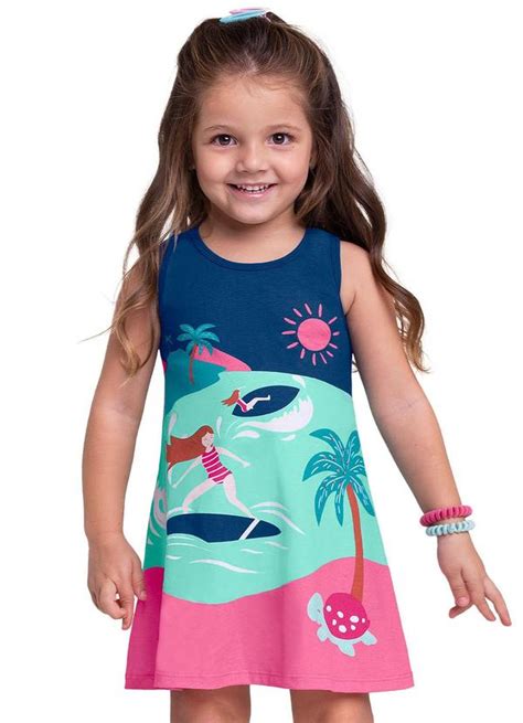 Vestido Infantil Feminino Azul Kyly