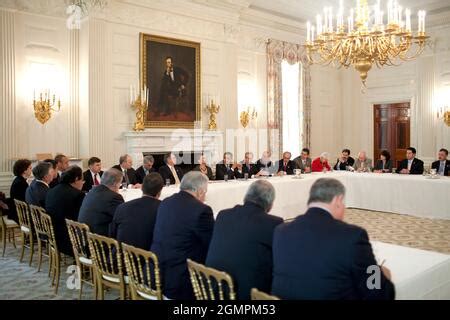 President Barack Obama meets with the Congressional leadership in the ...