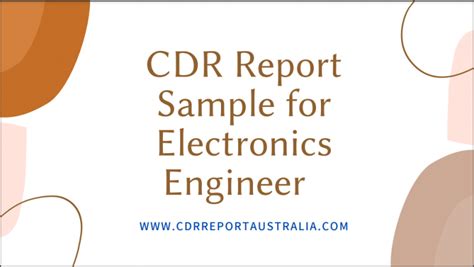 Cdr Report Sample For Electronics Engineer Cdr Report Australia