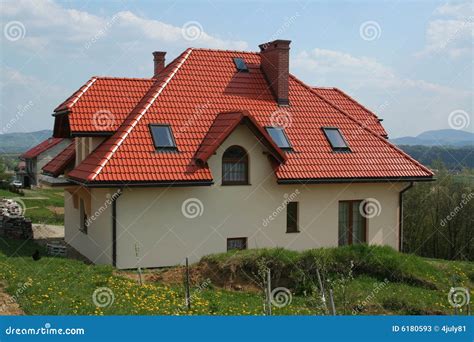 Modern House With Red Roof Stock Photos - Image: 6180593