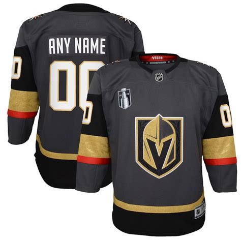 Custom 00 Vegas Golden Knights Youth 2023 Stanley Cup Final Alternate ...