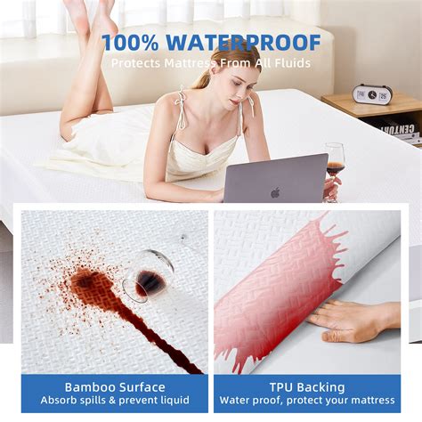 Feildoo Deep Pocket 100 Waterproof Mattress Protector Premium Bamboo Mattress Bed Cover