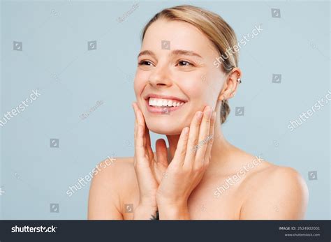 Side View Beautiful Happy Half Naked Stock Photo Shutterstock
