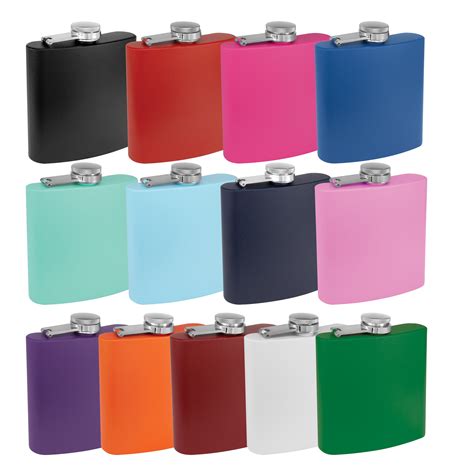 Personalized Insulated 6 oz Flasks, Choice of Color - Charleston Engravers