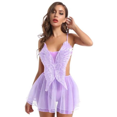 Iixpin Nuisette Sexy Femme Transparente Lingerie Dentelle Robe De Nuit