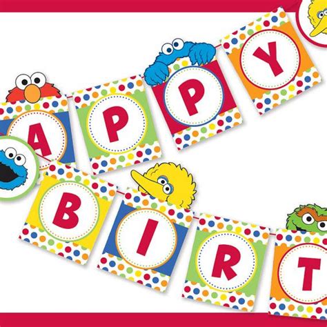 Diy Sesame Street Inspired Happy Birthday Sign Happy Birthday Banner