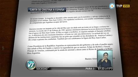 Visión 7 Carta De Cristina A España Youtube