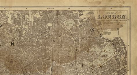 London Map : Vintage Circa 1890 London Map Print Poster - Etsy