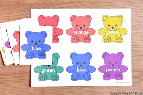 Rainbow Bear Matching Game Simple Fun For Kids