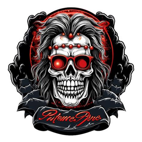 Inspiración en el diseño del logotipo de skull punk rockelemento de