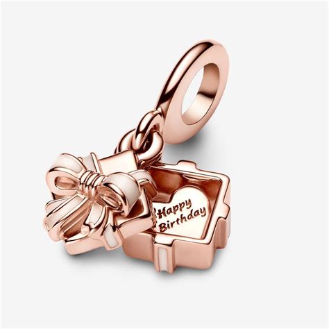 Happy Birthday T Openable Dangle Charm Rose Gold Plated Pandora Us