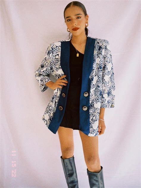 Blazer Vintage Con Print Flordediciembremx LolaPay