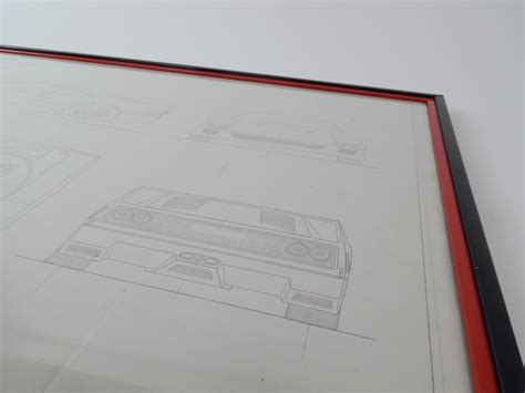 FERRARI F40 FACTORY BLUEPRINT FRAMED