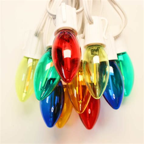 Multicolor C9 LED Bulbs with Filaments – Christmas Light Source