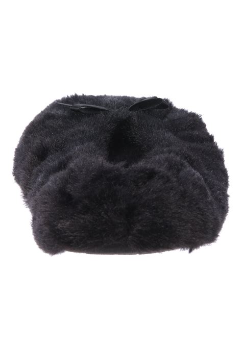 Womens Black Faux Fur Ballet Slippers Peacocks