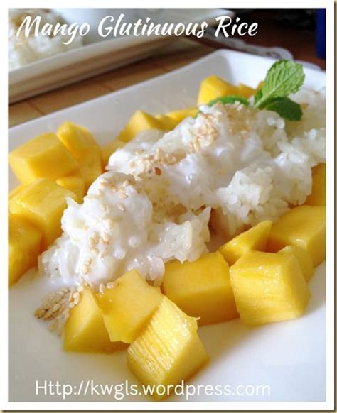 Thai Mango Glutinous Rice Dessert Khao Niaow Ma Muang， 泰国芒果糯米饭 Rice Desserts Asian Desserts