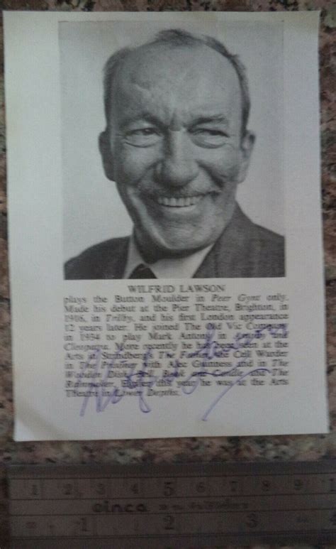 WILFRID LAWSON 1900 1966 Autograph, Hand Signed on a Cut 1962 Programme ...