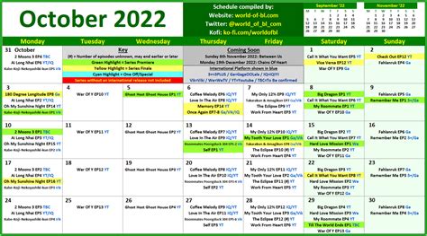 World Of BL On Twitter Updated BL Calendar For October 2022 Kabe