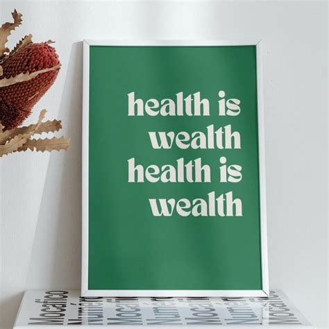 Health is Wealth Poster - Etsy