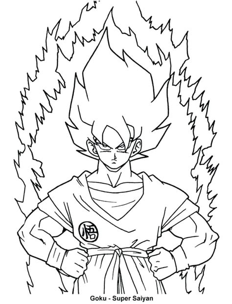 Goku Super Saiyan 3 Coloring Pages At Free Printable