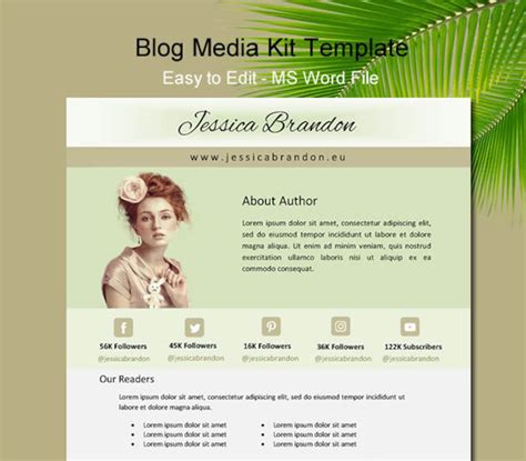 Media Kit Template, Blogger Media Kit, One Page Media Kit, Press Kit ...