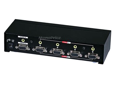 4 Way Svga Vga Splitter Amplifier Multiplier 400 Mhz With Audio