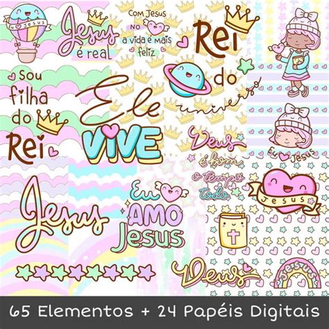 Kit Digital Frases Jesus Png Scrapbook Cliparts Elo7