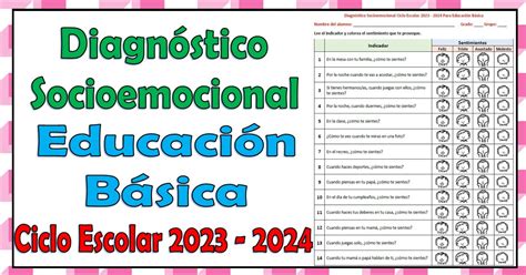 Diagnostico Socioemocional Ciclo Escolar Para Preescolar