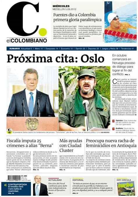 Periódico El Colombiano Colombia Periódicos De Colombia Edición De