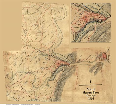 Harpers Ferry 1864 Unknown - Old Map Reprint - West Virginia Cities ...