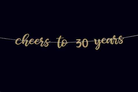 Cheers To 30 Years Banner Anniversary Banner 30th Birthday Etsy