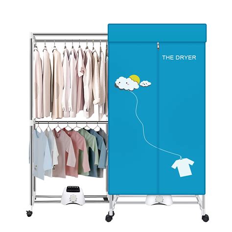 Portable Dryer,110V 1000W Electric Clothes Dryer Machine Double layer Stackable Clothes Drying ...