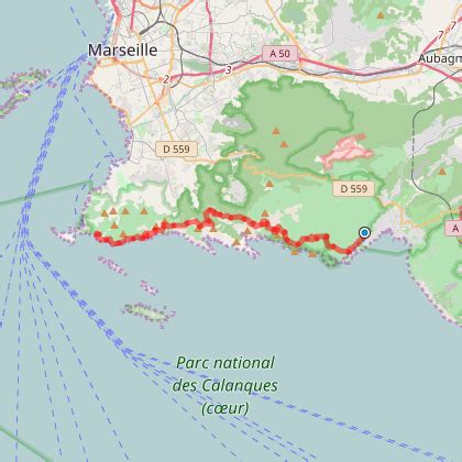 Parcours marche Traversée des calanques Port Miou Callelongue Cassis