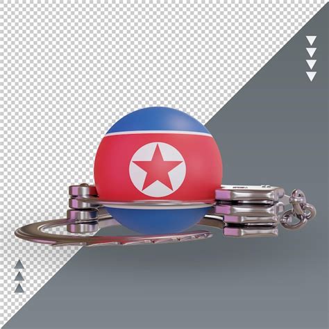 3d algema bandeira da coreia do norte renderização vista frontal PSD