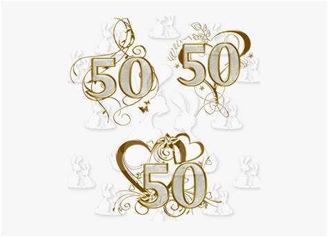 Happy 50th Anniversary SVG Gold Wedding Fifty Fiftieth Year Art Clip