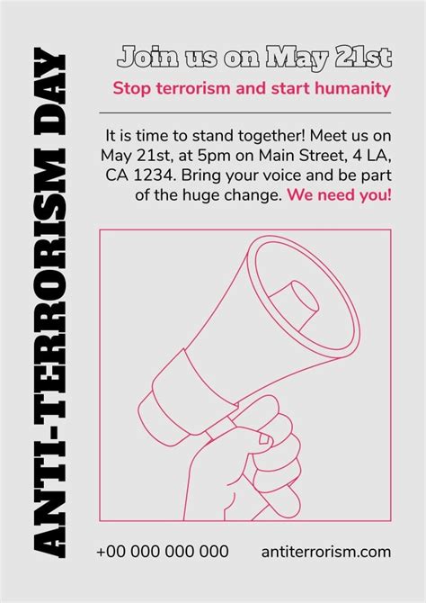 Free Hand Drawn Anti Terrorism Day Event Poster Template