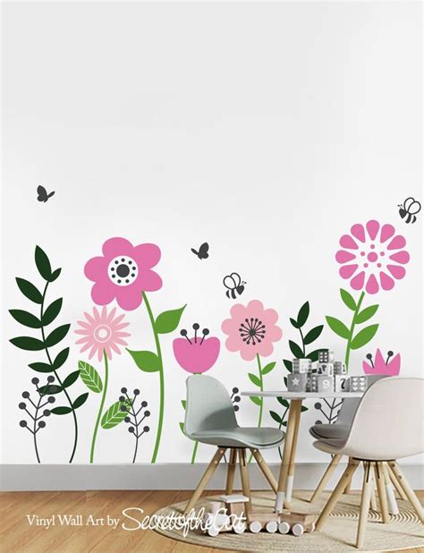 Nursery Decals, Kids Room Decals, Large Flowers Decal, Patterns Wall ...