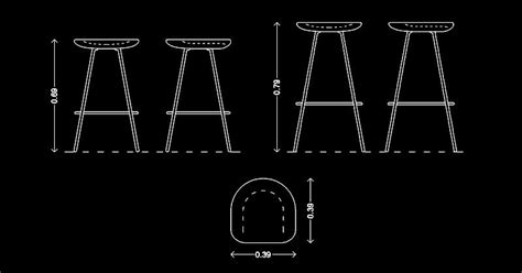 Bloque De Silla Banco AutoCAD Para Bar DWGAutoCAD