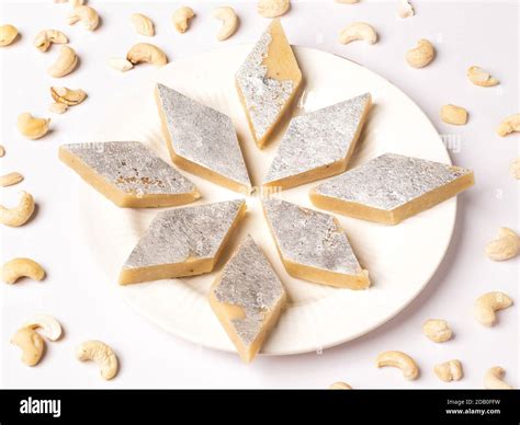 Kaju Katli Kaju Barfi Is A Diamond Shape Indian Sweet Made With Using