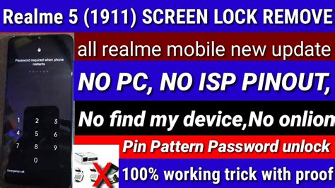 Realme Rmx Pin Pattern Password Screen Lock Remove Without Isp