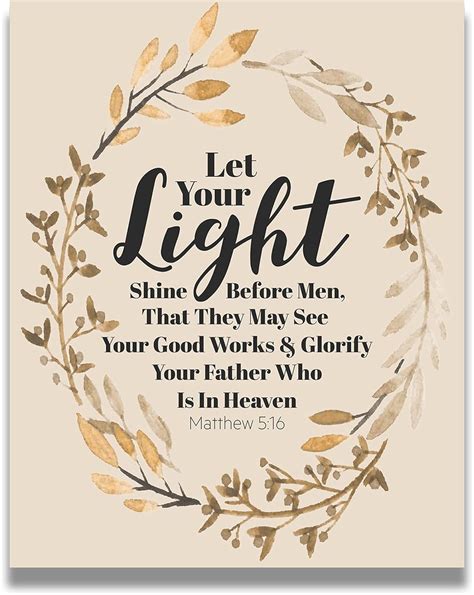 Buy Govivo Let Your Light Shine Matthew 5 16 Bible Verse Decor Christian Inspirational Wall