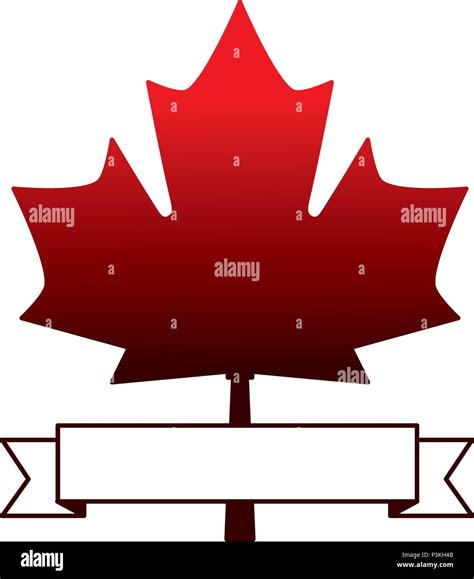 Maple Leaf Canadian Symbol Emblem Vector Illustration Neon Red Stock