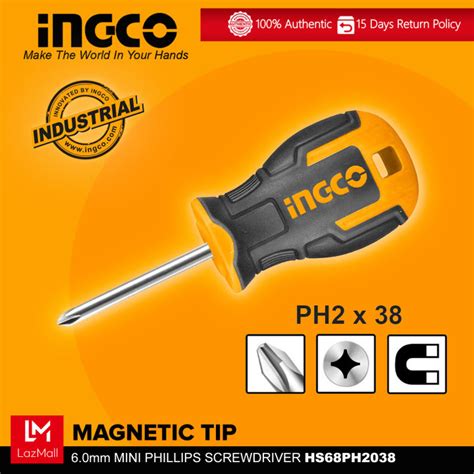 Ingco Hs Ph Industrial Magnetic Stubby Mini Phillips Screwdriver