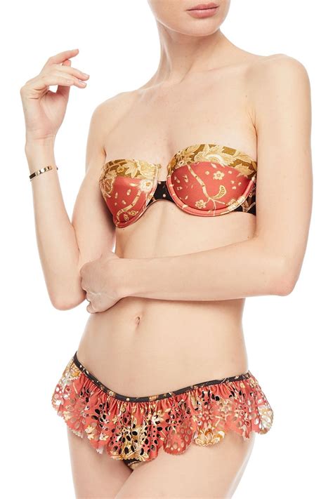 Zimmermann Printed Bandeau Bikini Top The Outnet