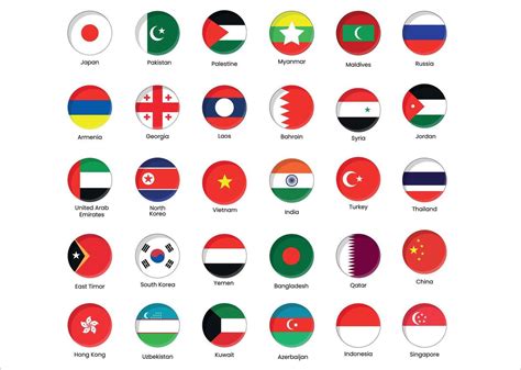 Asian Countries Flags 49694278 Vector Art at Vecteezy