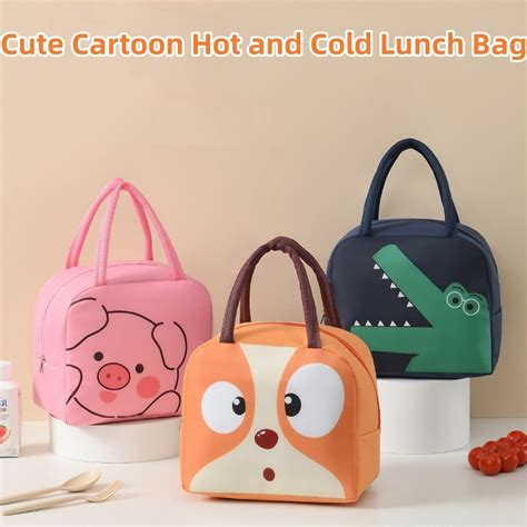 Cute Cartoon Kids Insulation Hot And Cold Lunch Bag Small Large Picnic