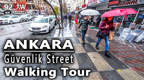 Walking Along The Street In The Rain Ankara G Venlik Caddesi K