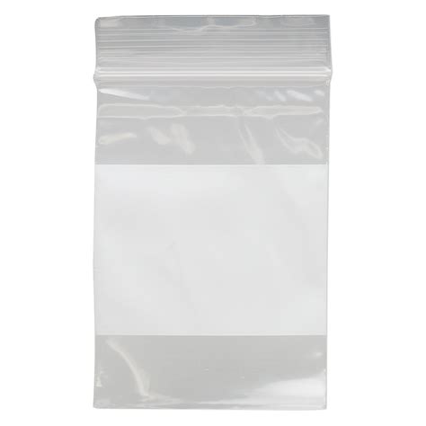 Bag Tite Lip™ Plastic Clear And White 2x3 Inch Top Zip With Block Sold Per Pkg Of 1 000